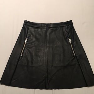 Faux leather high waist skirt